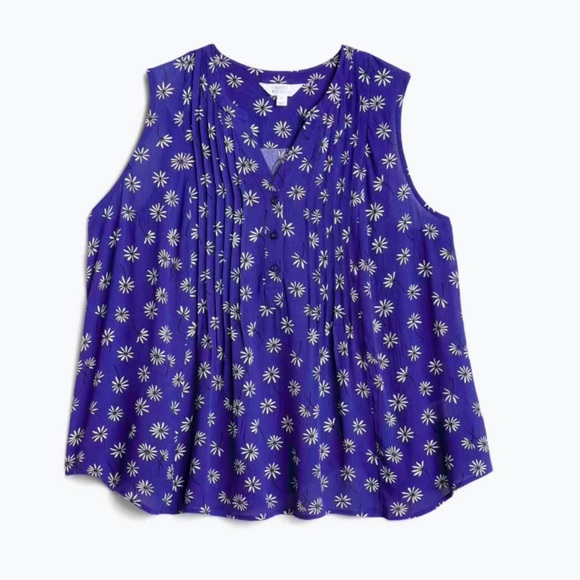 NWT Market & Spruce Hemingway Pintuck Sleeveless Blouse - Picture 2 of 6